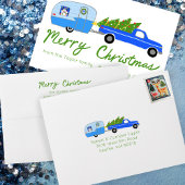  kerstakelwagen RV-kerstabel Feestdagenkaart