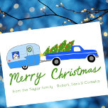 kerstakelwagen RV-kerstabel Feestdagenkaart<br><div class="desc">Perfecte kaart om uit te sturen als vakantie groeten! Met de hand gemaakte kunst voor jou! VOLLEDIG ! Klik hierboven op "Personaliseren" om de tekst te bewerken. Klik op "bewerken met het ontwerpgereedschap" om de lettertypen, kleuren en plaatsingen aan te passen en om tekst aan de achterzijde toe te voegen...</div>