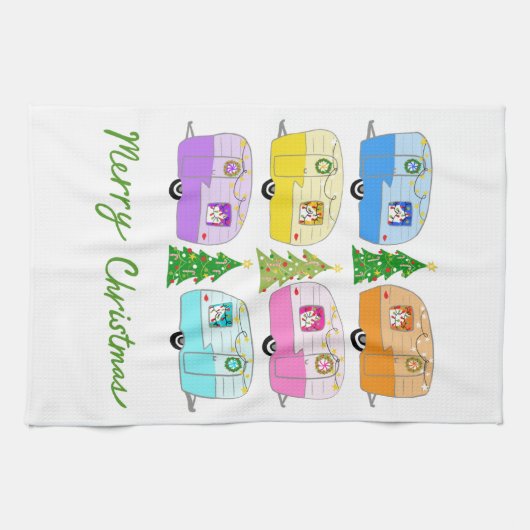  kerstakelwagen RV-kerstabel Theedoek (Horizontaal)