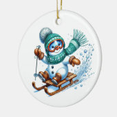 Kerstakeramische versiering keramisch ornament (Links)