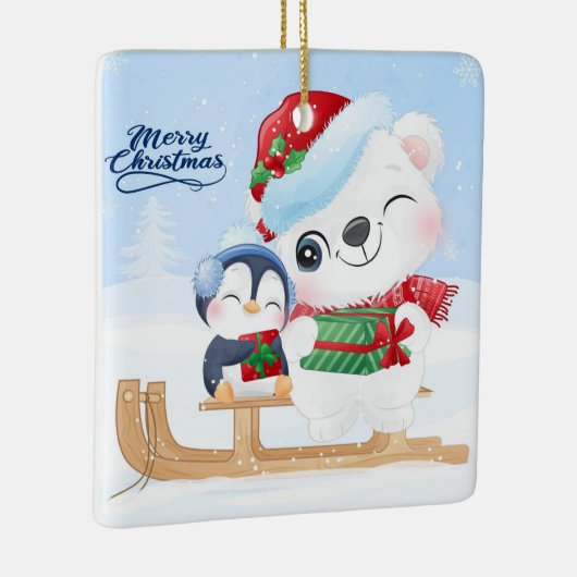 Kerstakeramische versiering keramisch ornament (Rechts)