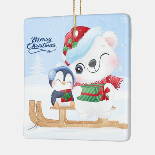 Kerstakeramische versiering keramisch ornament (Links)