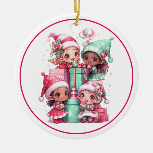 Kerstakeramische versiering keramisch ornament (Voorkant)