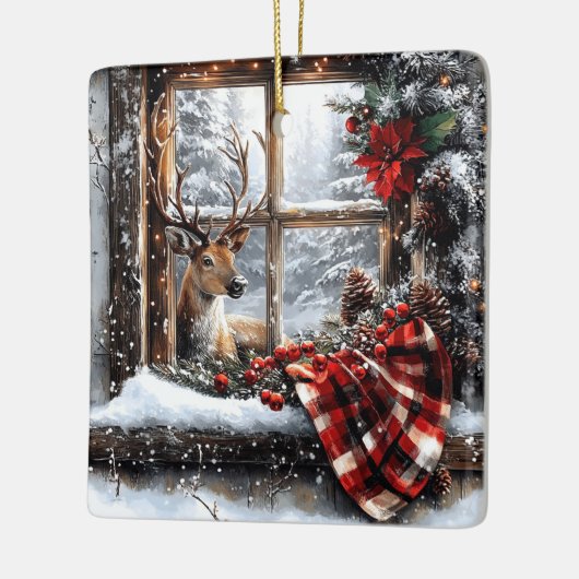 Kerstakeramische versiering keramisch ornament (Links)