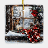 Kerstakeramische versiering keramisch ornament (Voorkant)