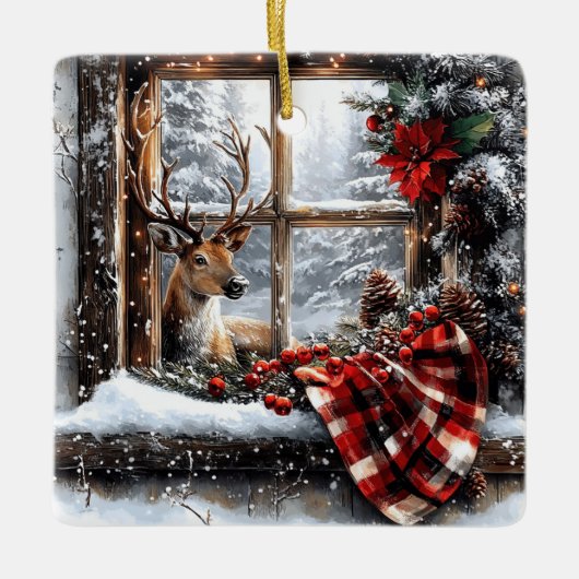 Kerstakeramische versiering keramisch ornament (Voorkant)