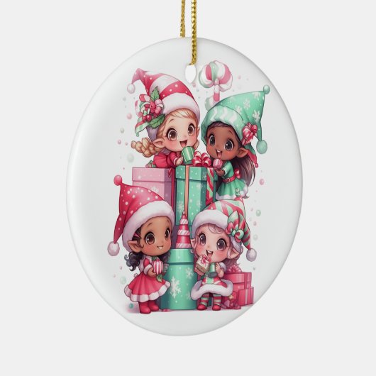 Kerstakeramische versiering keramisch ornament (Rechts)