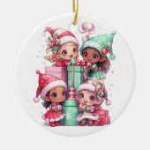 Kerstakeramische versiering keramisch ornament (Voorkant)