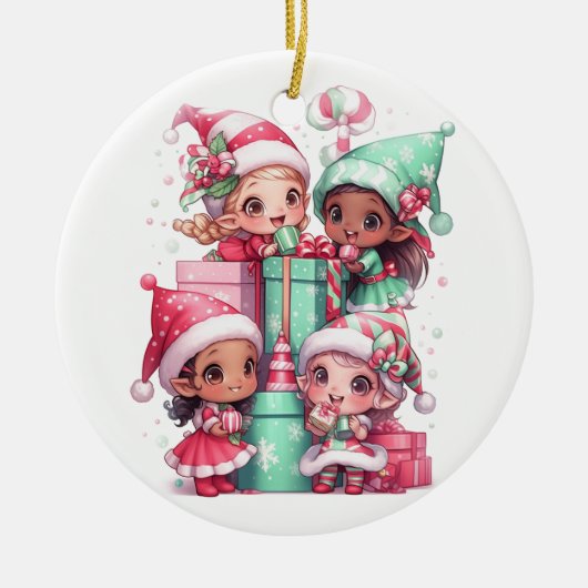 Kerstakeramische versiering keramisch ornament (Voorkant)