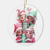 Kerstakeramische versiering keramisch ornament (Links)