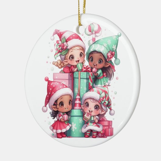 Kerstakeramische versiering keramisch ornament (Links)