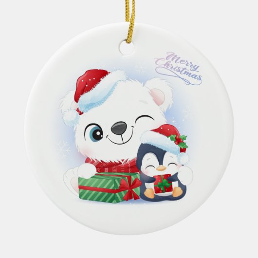 Kerstakeramische versiering keramisch ornament (Voorkant)