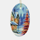 Kerstakeramische versiering keramisch ornament (Rechts)