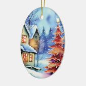 Kerstakeramische versiering keramisch ornament (Links)