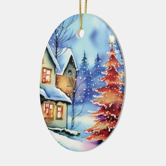 Kerstakeramische versiering keramisch ornament (Links)