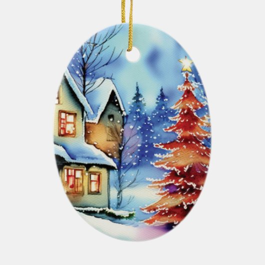 Kerstakeramische versiering keramisch ornament (Achterkant)