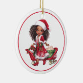 Kerstakeramische versiering keramisch ornament (Rechts)