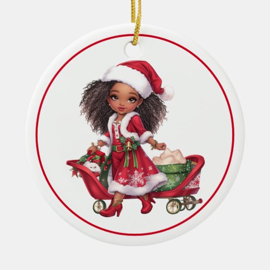 Kerstakeramische versiering keramisch ornament (Voorkant)