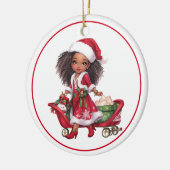 Kerstakeramische versiering keramisch ornament (Links)