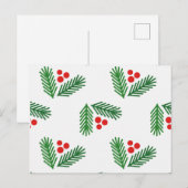 Kerstakerbessen Feestdagenkaart (Voorkant / Achterkant)