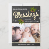 Kerstakerblaasjes met Chalkboard | Foto van de fam Feestdagenkaart (Voorkant)