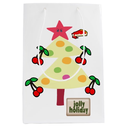 Kerstakerbomen Jolly Holiday Gift Bags Medium Cadeauzakje (Voorkant)