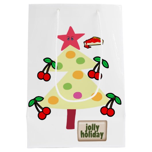 Kerstakerbomen Jolly Holiday Gift Bags Medium Cadeauzakje (Achterkant)