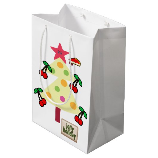 Kerstakerbomen Jolly Holiday Gift Bags Medium Cadeauzakje (Achterkant Gekanteld)