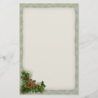 Kerstakerbroeken voor Holly en Pine Cone Briefpapier