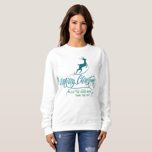 Kerstakercadeau met lange hoes trui (Voorkant volledig)