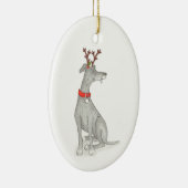 Kerstakerdecoratie op Greyhound Keramisch Ornament (Rechts)