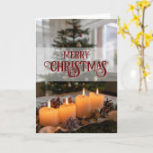 Kerstakerelegante kerstboomkreeft kaart (Gele Bloem)