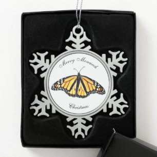 Kerstakerfeestornament Merry Monarch Kerstmis Tin Sneeuwvlok Ornament