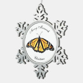 Kerstakerfeestornament Merry Monarch Kerstmis Tin Sneeuwvlok Ornament (Rechts)