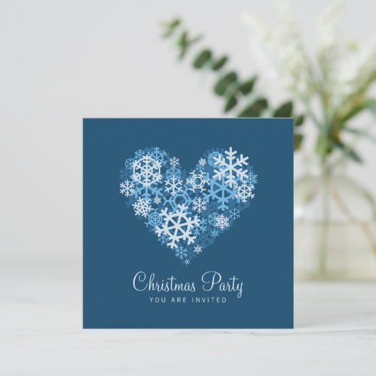 Kerstakerfeestuitnodiging voor Snowflakes Kaart (Staand voorkant)