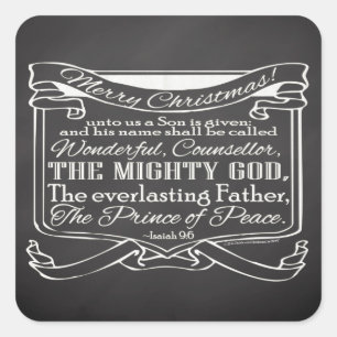 Kerstakergeschrift voor Chalkboard Vierkante Sticker