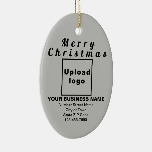 Kerstakergrijs ovaal Ornament (Rechts)