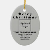 Kerstakergrijs ovaal Ornament (Voorkant)