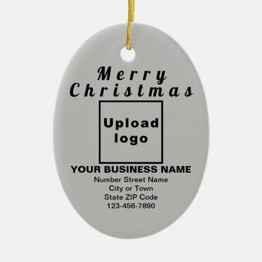 Kerstakergrijs ovaal Ornament (Voorkant)