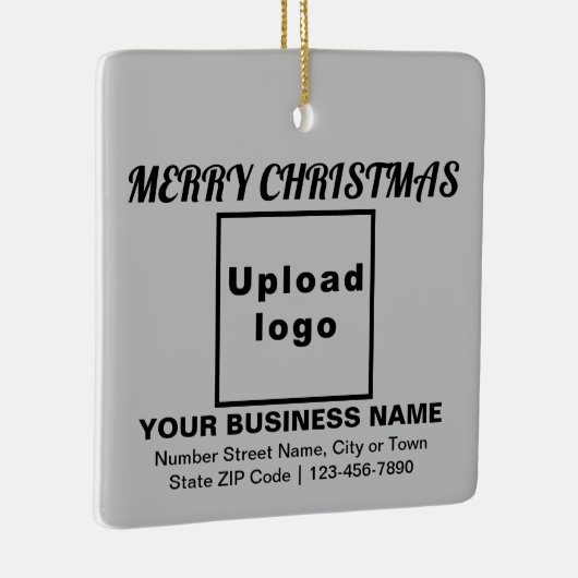 Kerstakergrijs vierkant keramisch sieraadje keramisch ornament (Rechts)