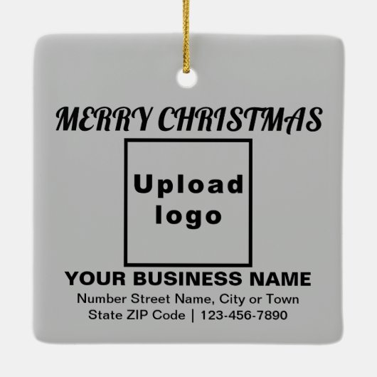 Kerstakergrijs vierkant keramisch sieraadje keramisch ornament (Achterkant)