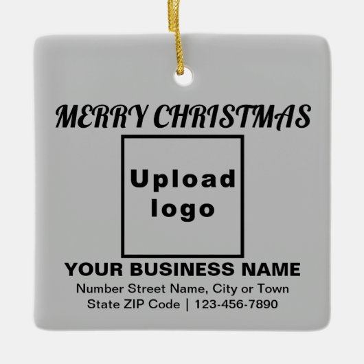 Kerstakergrijs vierkant keramisch sieraadje keramisch ornament (Voorkant)