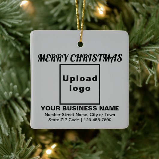 Kerstakergrijs vierkant keramisch sieraadje ornament (Boom)