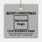Kerstakergrijs vierkant keramisch sieraadje ornament (Achterkant)
