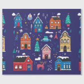 Kerstakerhuizen vlakke  illustraties s cadeaupapier (Vlak)