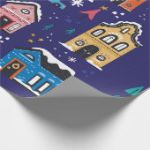 Kerstakerhuizen vlakke  illustraties s cadeaupapier (Hoek)