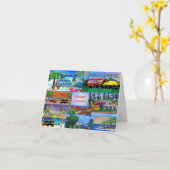 Kerstakerkaarten uit mijn camper collage-kunst kaart (Gele Bloem)