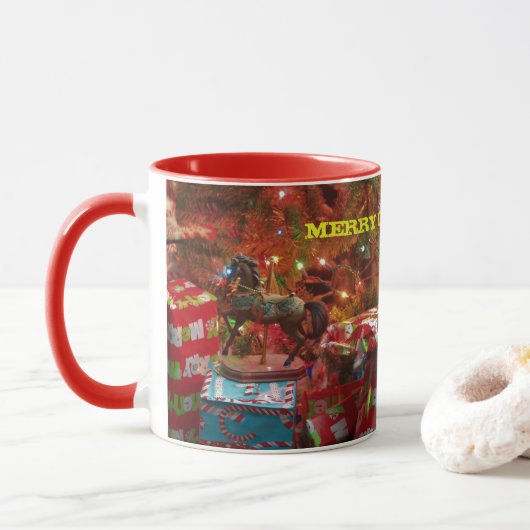 Kerstakerkbeker met prettig rondje mok (Met donut)
