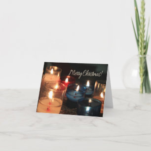 Kerstakerkblaaskaarsen kerst feestdagen kaart