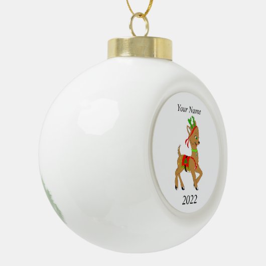 Kerstakerkerkeramiek bij Doe-mee Keramische Bal Ornament (Links)